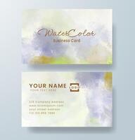 Beautiful business card template with watercolor vector