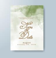 Wedding invitation with abstract watercolor background vector