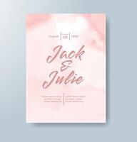 Wedding invitation with abstract watercolor background vector