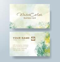 Beautiful business card template with watercolor vector