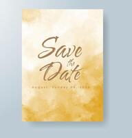 Wedding invitation with abstract watercolor background vector