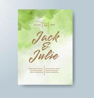 Wedding invitation with abstract watercolor background vector