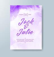 Wedding invitation with abstract watercolor background vector