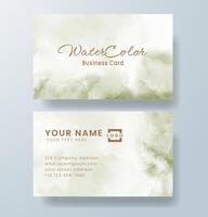 Beautiful business card template with watercolor vector