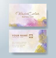 Beautiful business card template with watercolor vector