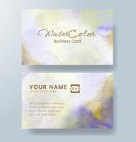 Beautiful business card template with watercolor vector