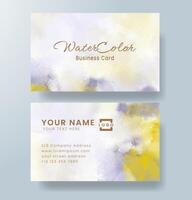 Beautiful business card template with watercolor vector