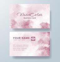 Beautiful business card template with watercolor vector