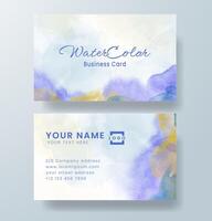 Beautiful business card template with watercolor vector