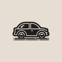 Vintage Compact Car Side View Icon with dynamic lines featuring a monochrome silhouette and minimalist style suitable for various uses such as logos or app and web icons vector