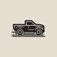 Pickup Truck Side View Icon with a minimalist design with dynamic lines featuring a monochrome silhouette, emphasizing motion and efficiency, Pickup Truck silhouette illustration vector