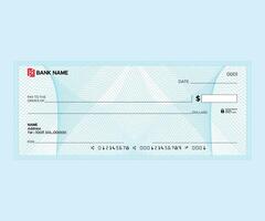 Blank check, bank cheque design, Elegant guilloche pattern for certificate or banknote vector