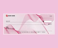 Blank check, bank cheque design, Elegant guilloche pattern for certificate or banknote vector