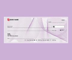 Blank check, bank cheque design, Elegant guilloche pattern for certificate or banknote vector