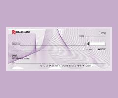 Blank check, bank cheque design, Elegant guilloche pattern for certificate or banknote vector