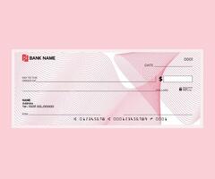 Blank check, bank cheque design, Elegant guilloche pattern for certificate or banknote vector