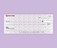 Blank check, bank cheque design, Elegant guilloche pattern for certificate or banknote vector