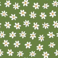 chamomile flower simple seamless pattern. vector