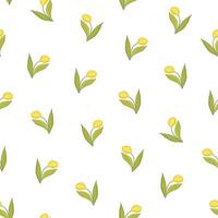Tulip fower simple sealess pattern. vector