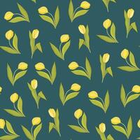 Tulip fower simple sealess pattern. vector