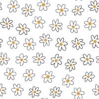 chamomile flower simple seamless pattern. vector