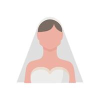 Bride in a veil in cute style vector