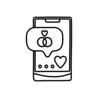 Wedding invitation on the phone vector