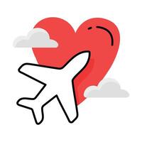 Honeymoon trip in cute style vector