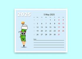 A school calendar with funny cartoon characters from stationery. lesson schedule template. vector