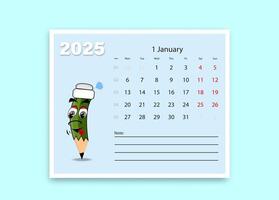 A school calendar with funny cartoon characters from stationery. lesson schedule template. vector