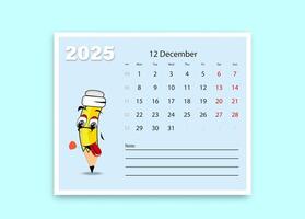 A school calendar with funny cartoon characters from stationery. lesson schedule template. vector