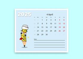 A school calendar with funny cartoon characters from stationery. lesson schedule template. vector