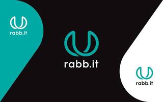 Rabbit simple Monogram Logo aplication vector