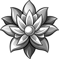 silver flower design vector