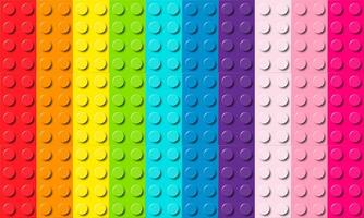 Many plastic building toy blocks background. Wallpaper of bricks in different colors. Close-up of a colorful bricks viewed from above. Abstract background illustration vector