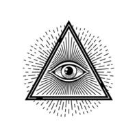Magic eye in triangle shape evil protection amulet vector