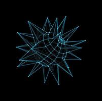 futuristic sphere and 3d ball shape with spikes vector
