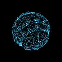 futuristic sphere and 3d wireframe ball shape vector