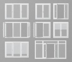 Realistic pvc windows, with shutter or jalousie vector