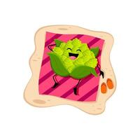 Cartoon romanesco cabbage soaking up the sun vector