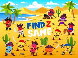 Find two same vitamins and micronutrients pirate vector