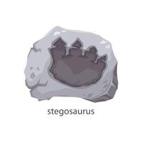 Stegosaurus dinosaur footprint archeology fossil vector