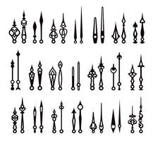 Watch arrows, clock hands, time pointers set vector