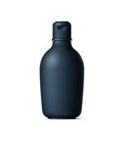 Realistic black cosmetics bottle with secure cap vector