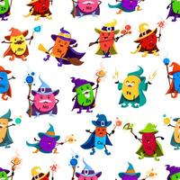 Cartoon mineral wizard or mage characters pattern vector