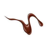 Chocolate sauce syrup drop, splash, stain or swirl vector