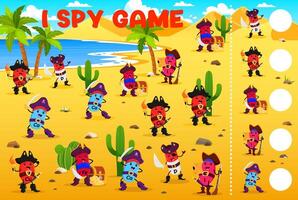 I spy game worksheet with vitamins characters vector