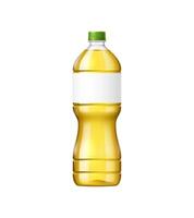 Sunflower oil bottle 3d mockup, container vector