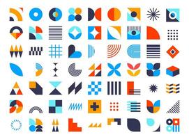 Bauhaus geometric elements and abstract shapes vector