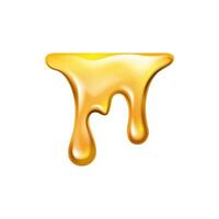 Dripping honey or maple syrup, juice drop vector